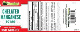 Label for Chelated Manganese 50 mg