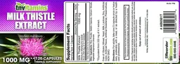 Label for Milk Thistle Extract 1000 mg