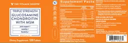 Label for Glucosamine Chondroitin with MSM Triple Strength