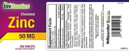Label for Zinc 50 mg