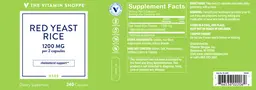 Label for Red Yeast Rice 1200 mg