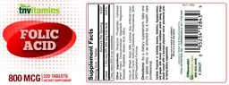 Label for Folic Acid 800 mcg