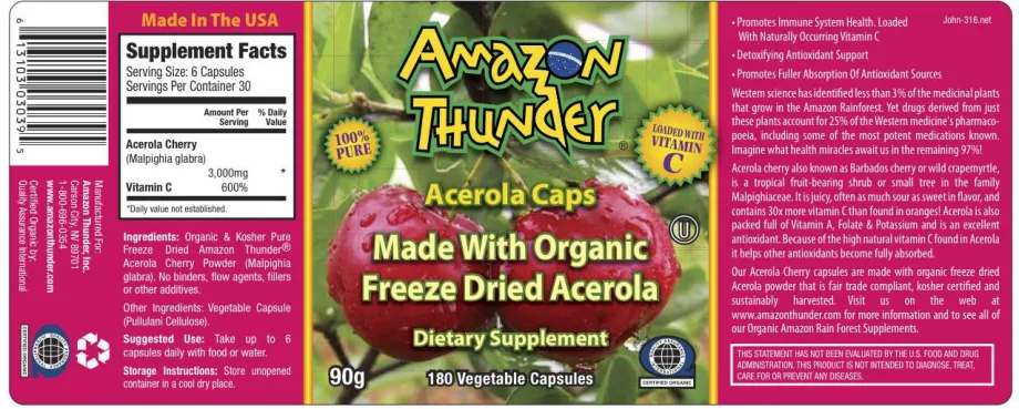 Label for Acerola Caps