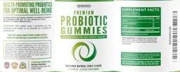 Label for Premium Probiotic Gummies Natural Fruit Flavor
