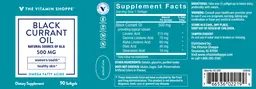 Label for Black Currant Oil 500 mg