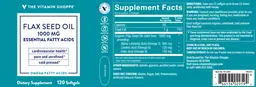 Flax Seed Oil 1000 mg Essential Fatty Ac