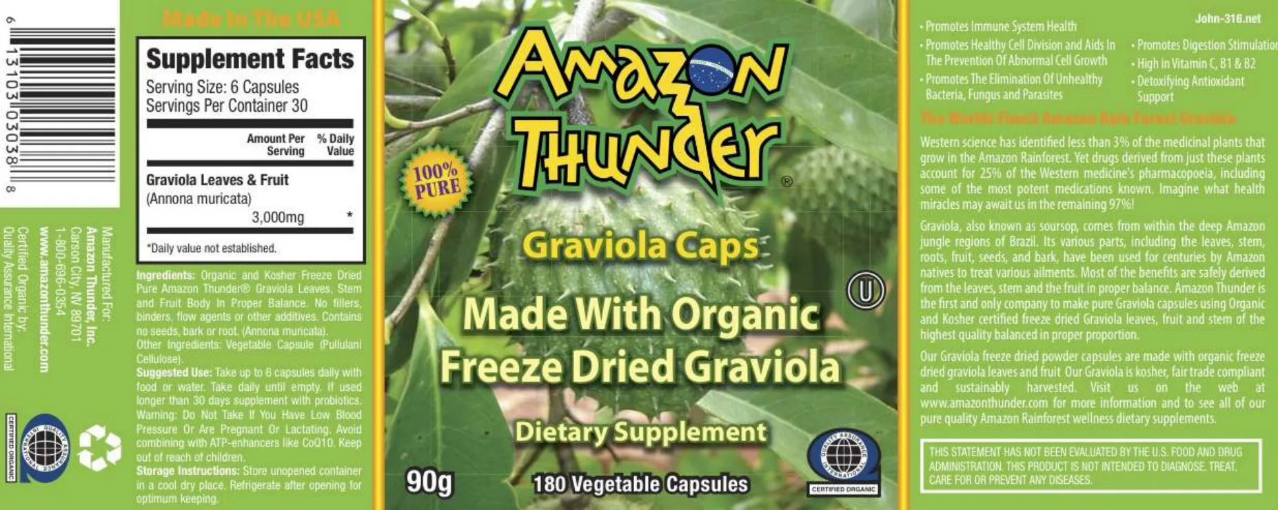 Label for Graviola Caps