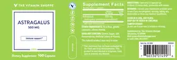Label for Astragalus 500 mg