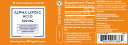 Label for Alpha Lipoic Acid 300 mg