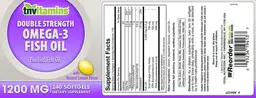 Label for Double Strength Omega-3 Fish Oil 1200 mg with Natural Lemon Flavor