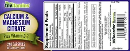 Label for Calcium & Magnesium Citrate