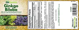 Label for Ginkgo Biloba 60 mg