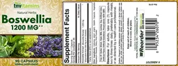 Label for Boswellia 1200 mg