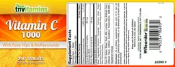 Label for Vitamin C 1000