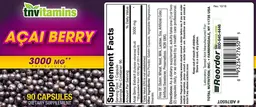 Label for Acai Berry 3000 mg