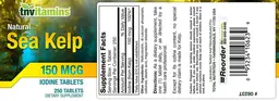 Label for Sea Kelp 150 mcg