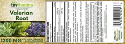 Label for Valerian Root 1200 mg