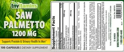 Label for Saw Palmetto 1200 mg
