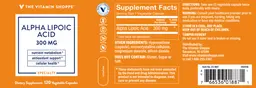Label for Alpha Lipoic Acid 300 mg