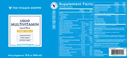 Label for Liquid Multivitamin Orange Vanilla