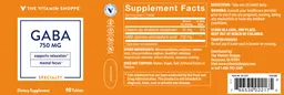 Label for GABA 750 mg