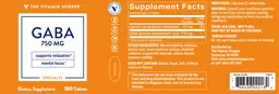 Label for GABA 750 mg