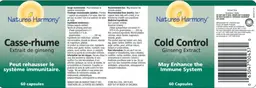 Label for Cold Control Ginseng Extract
