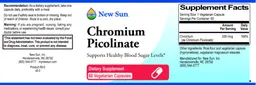 Label for Chromium Picolinate