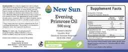 Label for Evening Primrose Oil 500 mcg
