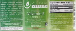 Label for Vitamin E 1,000 IU