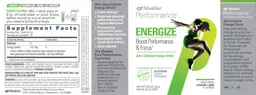 Label for Energize Zero Calorie Energy Drink Natural Lemon-Lime Flavored