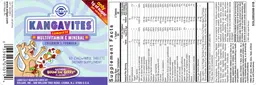 Label for Kangavites Complete Multivitamin & Mineral Natural Bouncin' Berry Flavor