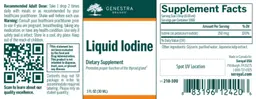 Label for Liquid Iodine
