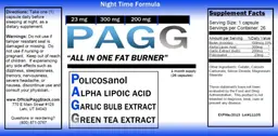 Label for PAGG Nightime Formula