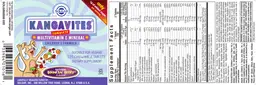 Label for Kangavites Complete Multivitamin & Mineral Natural Bouncin' Berry Flavor