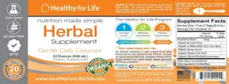 Label for Herbal Supplement