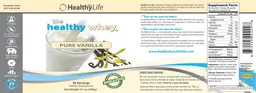Label for The Healthy Whey Pure Vanilla