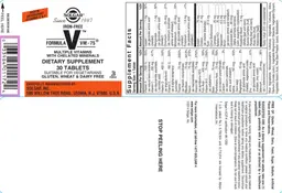 Label for Iron-Free Formula VM-75