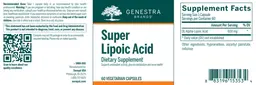 Label for Super Lipoic Acid