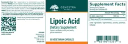 Label for Lipoic Acid