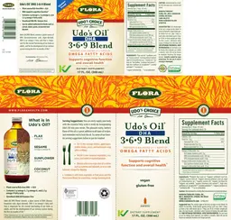 Label for Udo's Oil DHA 3-6-9 Blend