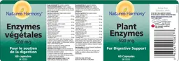 Label for Plant Enzymes 500 mg