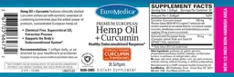 Label for Premium European Hemp Oil + Curcumin