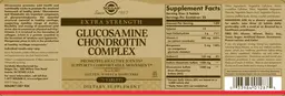 Label for Extra Strength Glucosamine Chondroitin Complex