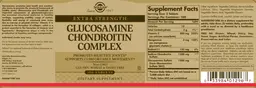 Label for Extra Strength Glucosamine Chondroitin Complex