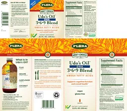 Label for Udo's Oil DHA 3-6-9 Blend