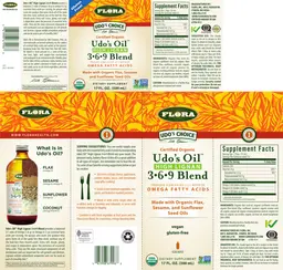 Label for Udo's Oil High Lignan 3-6-9 Blend