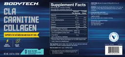 Label for CLA Carnitine Collagen Blue Ice Pop
