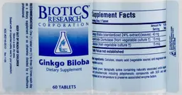 Label for Ginkgo Biloba