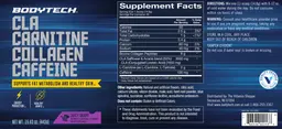 Label for CLA Carnitine Collagen Caffeine Juicy Grape